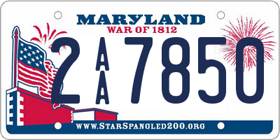 MD license plate 2AA7850