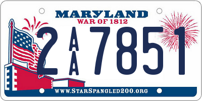 MD license plate 2AA7851