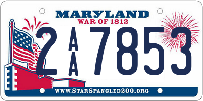 MD license plate 2AA7853