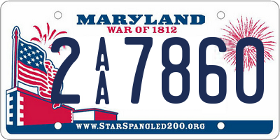 MD license plate 2AA7860