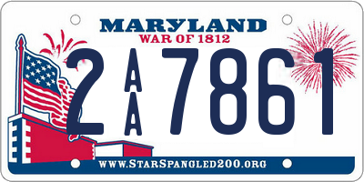 MD license plate 2AA7861