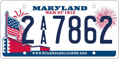 MD license plate 2AA7862