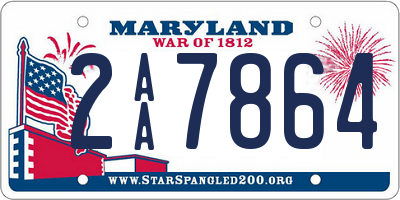 MD license plate 2AA7864