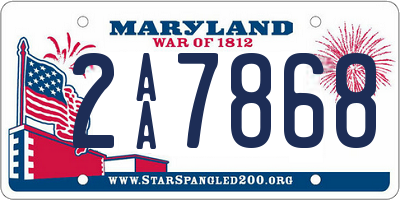 MD license plate 2AA7868