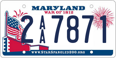 MD license plate 2AA7871
