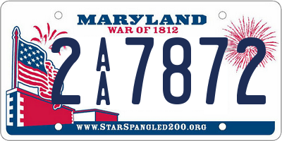 MD license plate 2AA7872