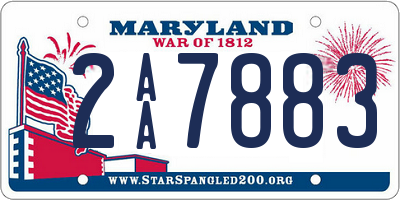 MD license plate 2AA7883