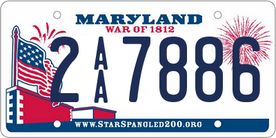 MD license plate 2AA7886