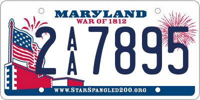 MD license plate 2AA7895