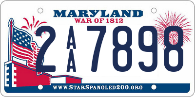 MD license plate 2AA7898