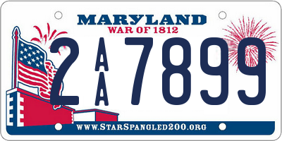 MD license plate 2AA7899