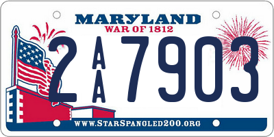 MD license plate 2AA7903