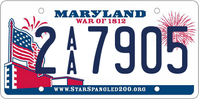 MD license plate 2AA7905