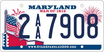 MD license plate 2AA7908