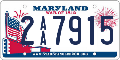 MD license plate 2AA7915