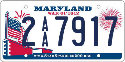 MD license plate 2AA7917