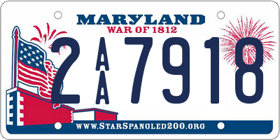 MD license plate 2AA7918