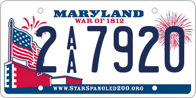 MD license plate 2AA7920