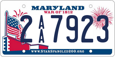 MD license plate 2AA7923