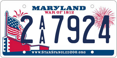 MD license plate 2AA7924