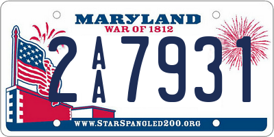 MD license plate 2AA7931