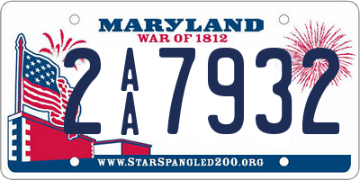 MD license plate 2AA7932