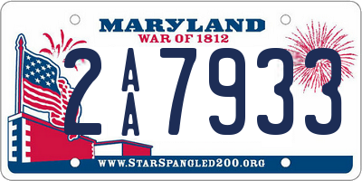 MD license plate 2AA7933