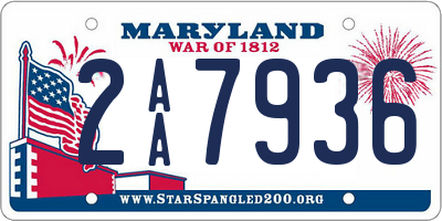 MD license plate 2AA7936