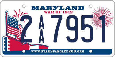 MD license plate 2AA7951