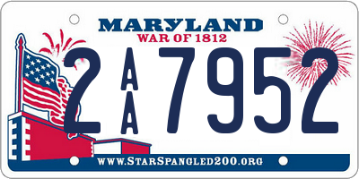 MD license plate 2AA7952