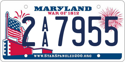 MD license plate 2AA7955