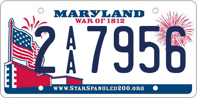 MD license plate 2AA7956