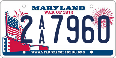 MD license plate 2AA7960