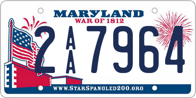 MD license plate 2AA7964