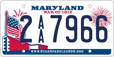 MD license plate 2AA7966