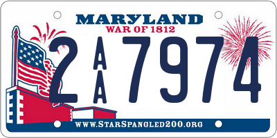 MD license plate 2AA7974