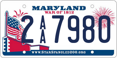 MD license plate 2AA7980