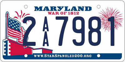 MD license plate 2AA7981