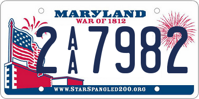 MD license plate 2AA7982