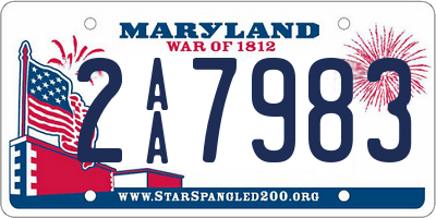 MD license plate 2AA7983