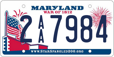 MD license plate 2AA7984