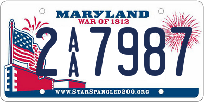 MD license plate 2AA7987