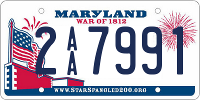 MD license plate 2AA7991