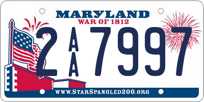 MD license plate 2AA7997