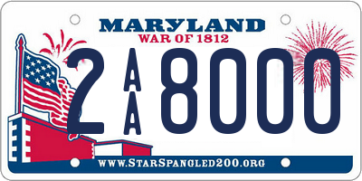 MD license plate 2AA8000