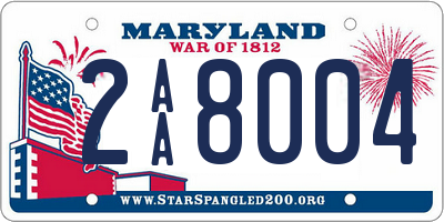 MD license plate 2AA8004