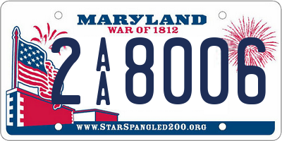 MD license plate 2AA8006