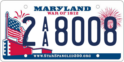 MD license plate 2AA8008