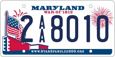 MD license plate 2AA8010