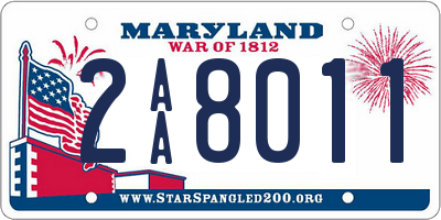 MD license plate 2AA8011